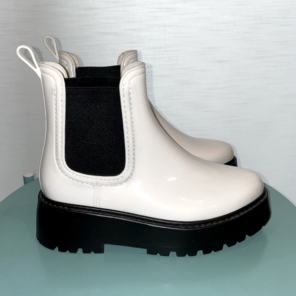 ASOS Shoes - ASOS White Platform Plastic Chelsea Boots Size 8